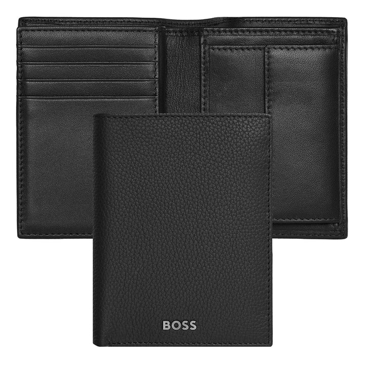 Hugo Boss Tarjetero con solapa y bolsillo para billetes Classic Grained Black HLG416A