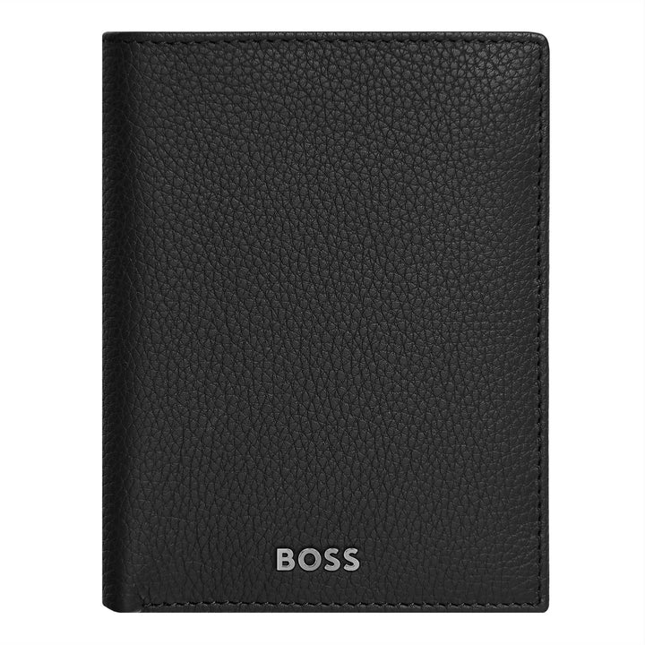 Hugo Boss Tarjetero con solapa y bolsillo para billetes Classic Grained Black HLG416A