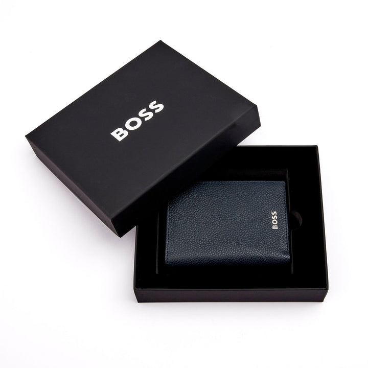 Hugo Boss Porta carte con patta e tasca porta soldi Classic Grained Navy HLG416N