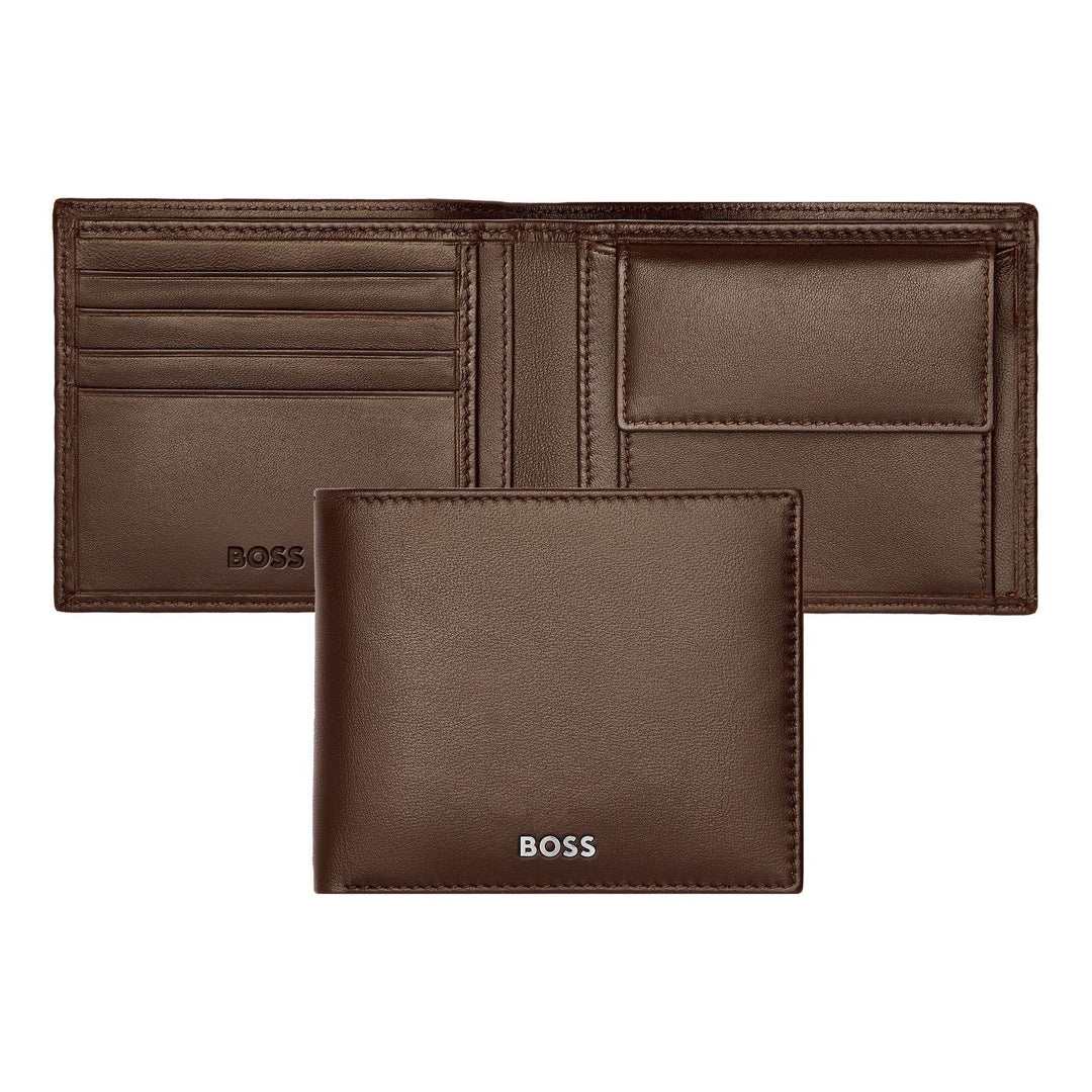 Hugo Boss Porta monete Classico Liscio Marrone HLM403Y