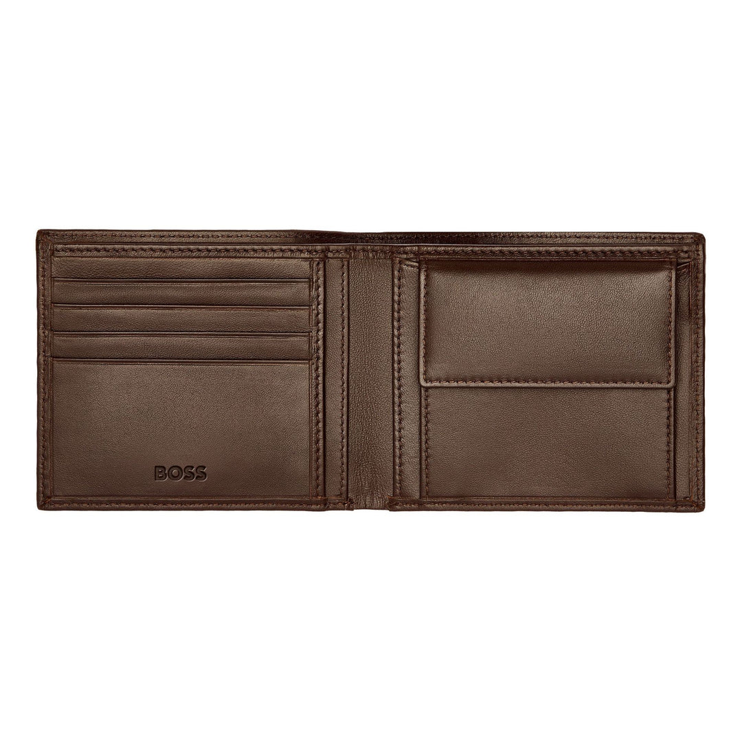 Hugo Boss Porta monete Classico Liscio Marrone HLM403Y