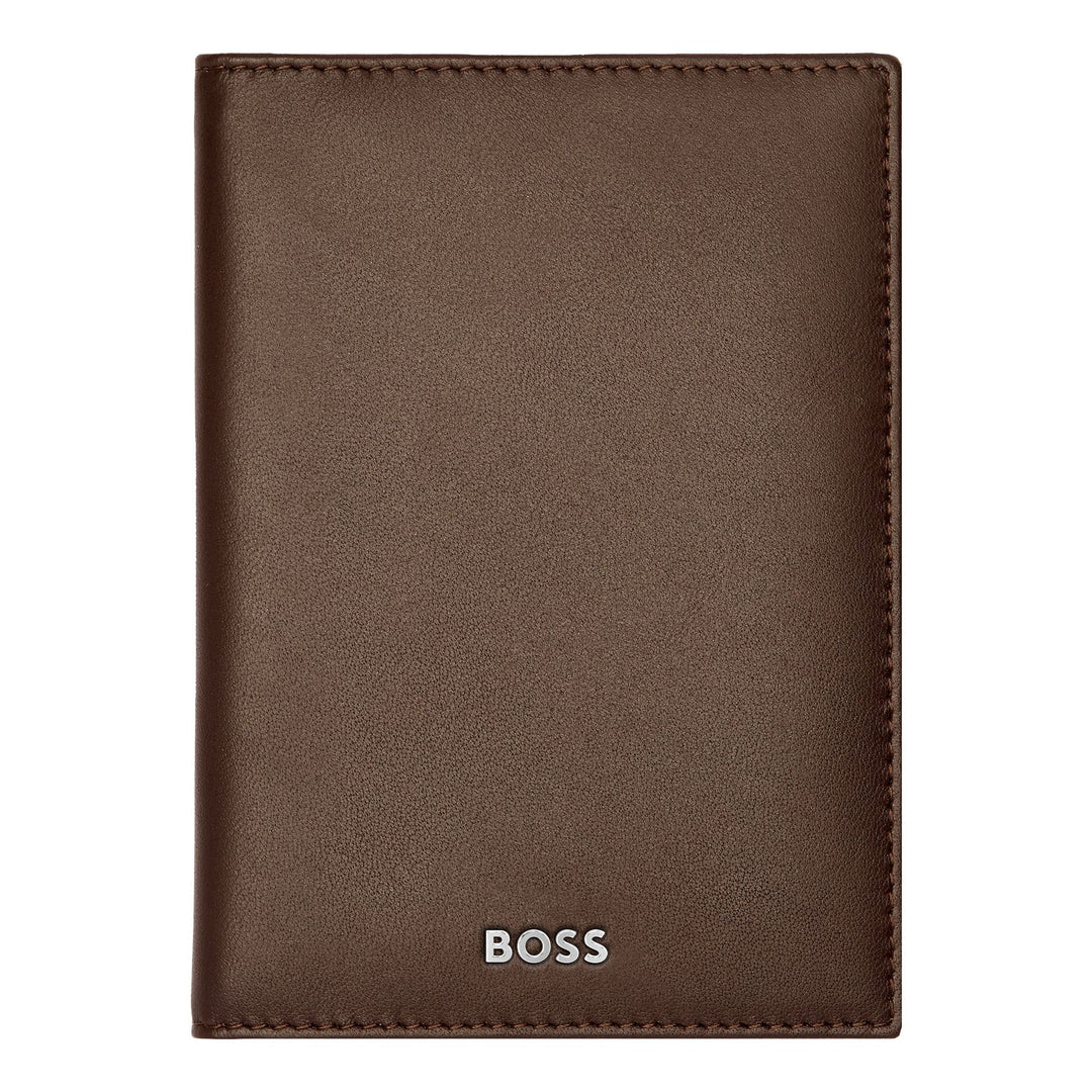 Hugo Boss Classic Smooth Passport Holder Brown HLP403Y