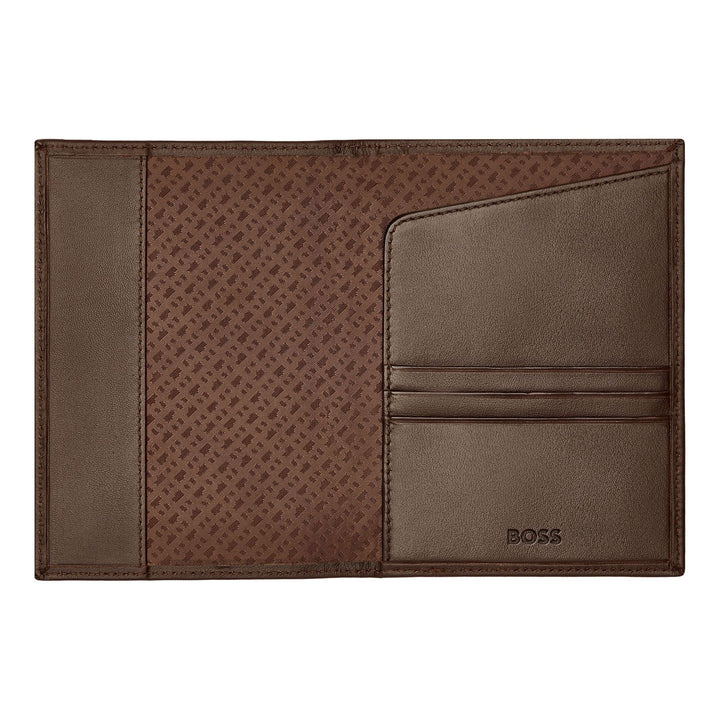 Hugo Boss Classic Smooth Passport Holder Brown HLP403Y