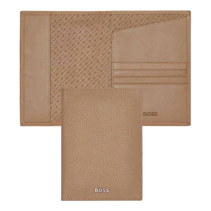 Hugo Boss Classic Passport Holder Garnet Camel HLP416X