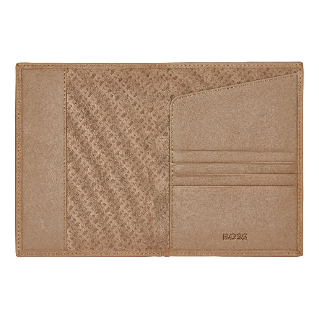 Hugo Boss Classic Passport Holder Garnet Camel HLP416X
