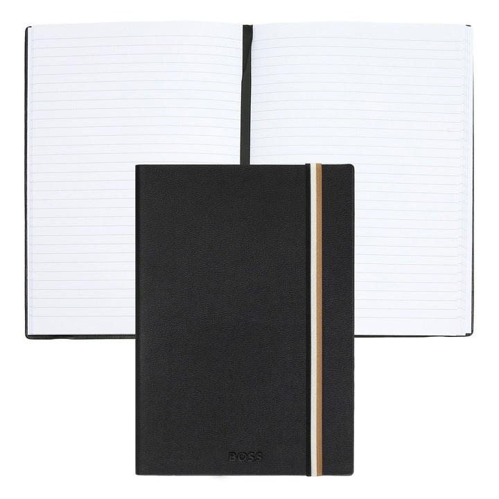 Hugo Boss A5 Iconic Black Lined Notebook HNH321AL