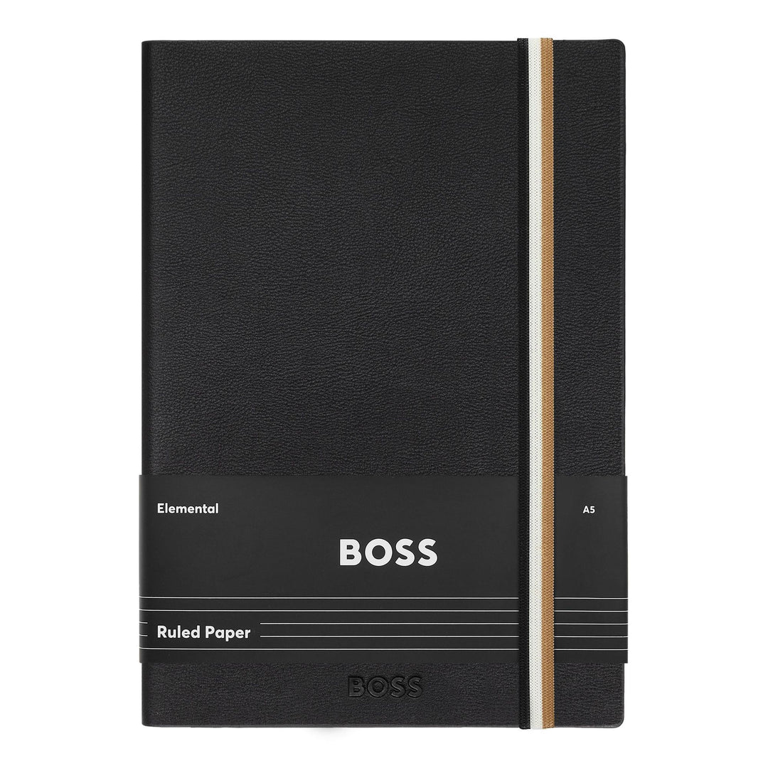Hugo Boss A5 Iconic Black Lined Notebook HNH321AL