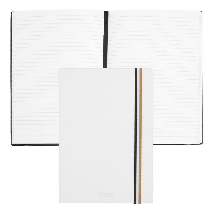 Hugo Boss A5 Iconic White Lined Notebook HNH321WL