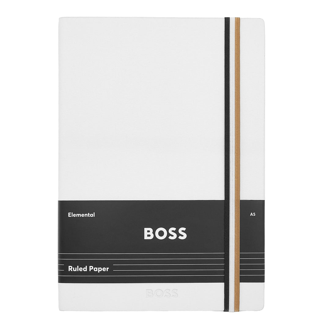 Hugo Boss A5 Iconic White Lined Notebook HNH321WL