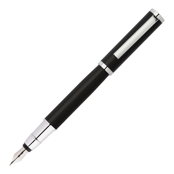 Stylo plume Hugo Boss Formation à chevrons chromé HSI1062B