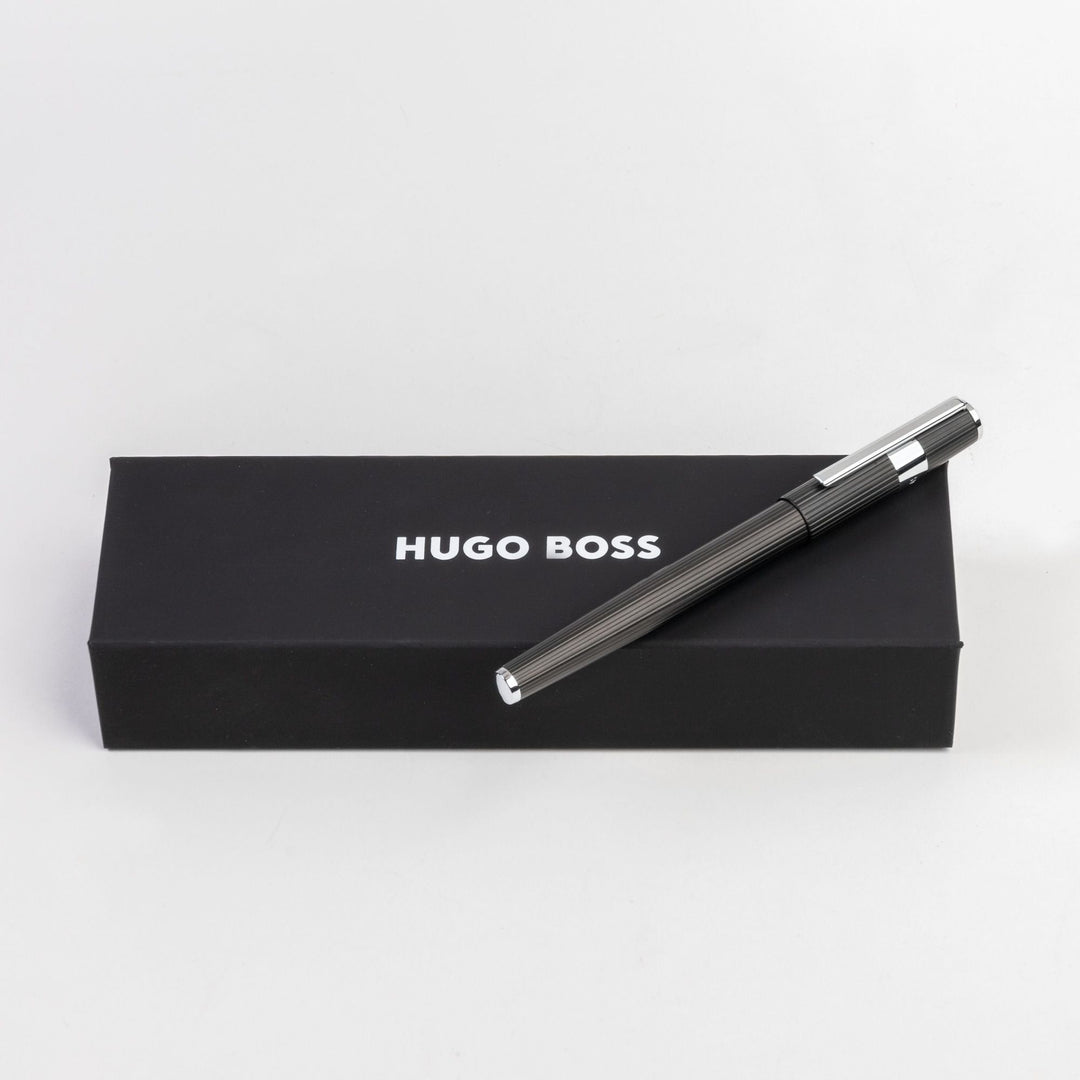 Hugo Boss Penna a sfera Gear Pinstripe Nero / Cromo HSV2855A