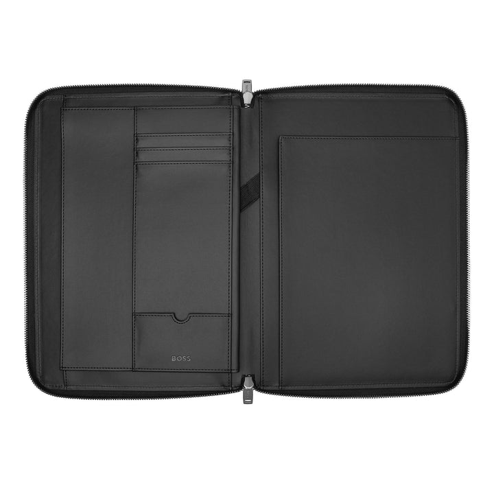 Hugo Boss Dossier de conférence zippé A4 monogramme noir HTA411A