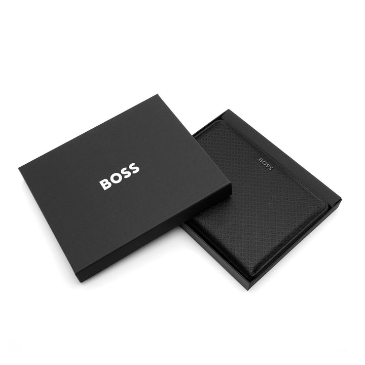 Hugo Boss A5 Conference Folder Monogram Zipped Black HTM411A