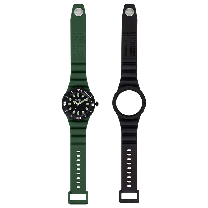 Hip Hop horloge Master Groen/Zwart 41mm HWU1236