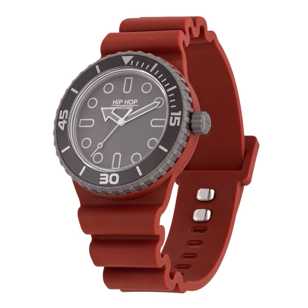 Ceas hip hop BORDEAUX/GREY Colecția Master 41mm HWU13334
