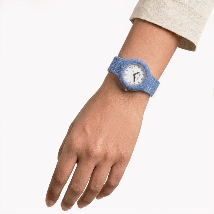 Ceas hip hop Blue Shimmer Crush 32mm HWU1337