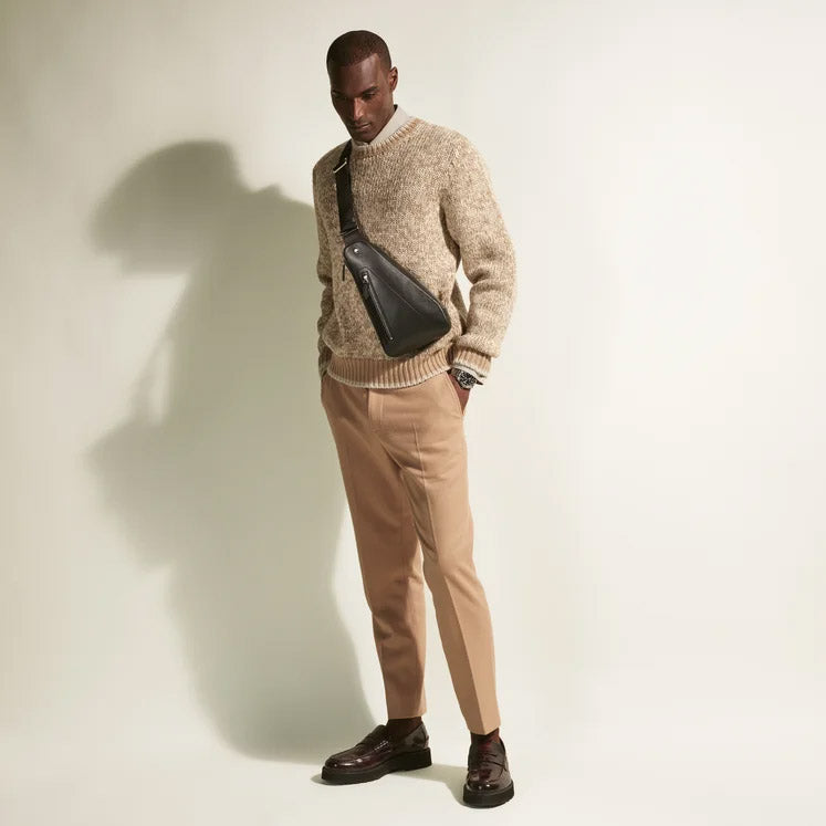 Geantă de umăr Montblanc moale, compactă, neagră 198742