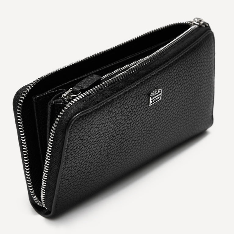 Giovanni Raspini grote portemonnee met rits, reliëfleer 925 zilver L0019