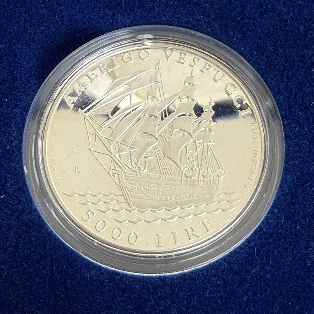 Monete in argento 5000 10000 Lire Repubblica di San Marino Amerigo Vespucci 1995