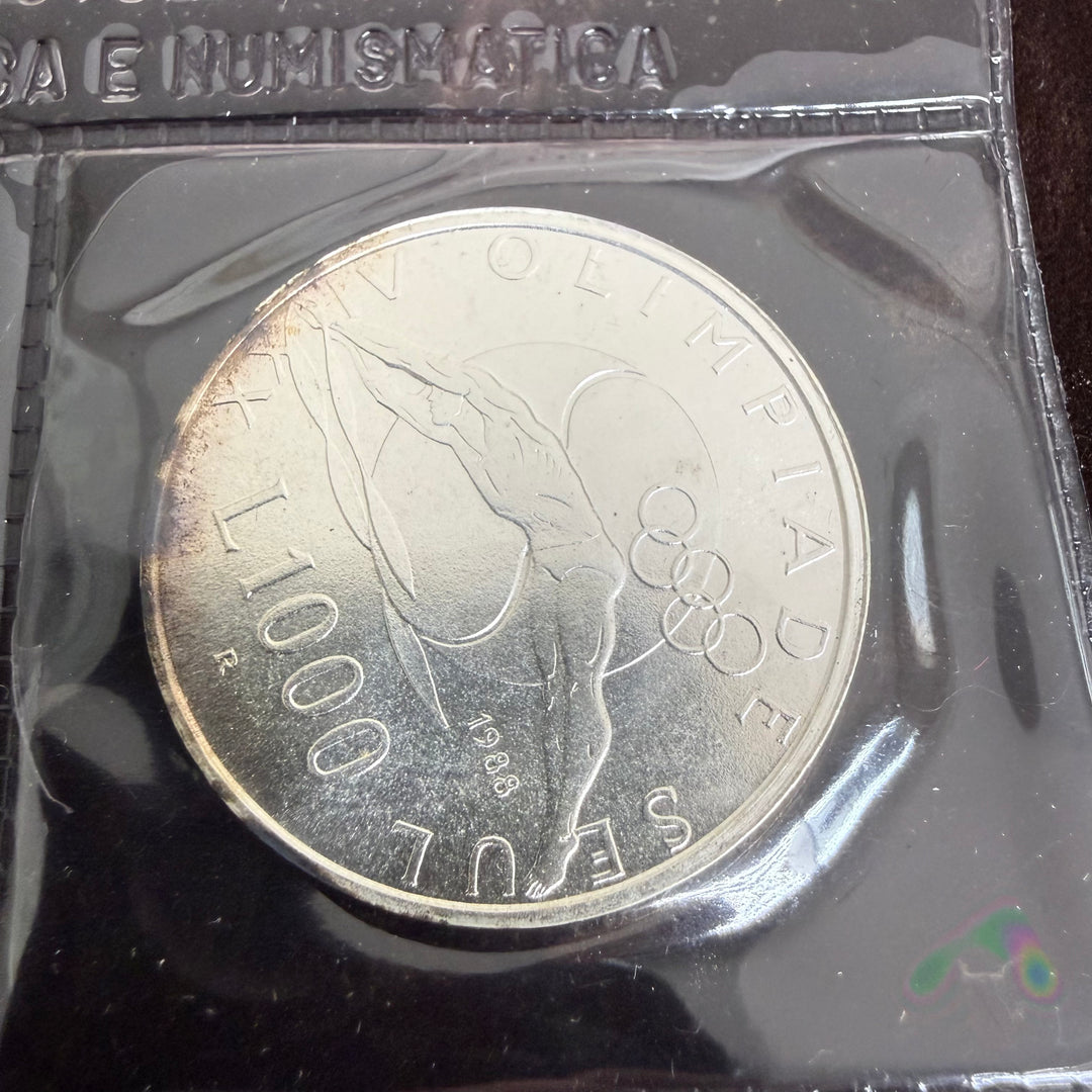Moedas de prata República de San Marino XV Jogos Olímpicos de Inverno de Calgary e XXIV Jogos Olímpicos de Seul 1988