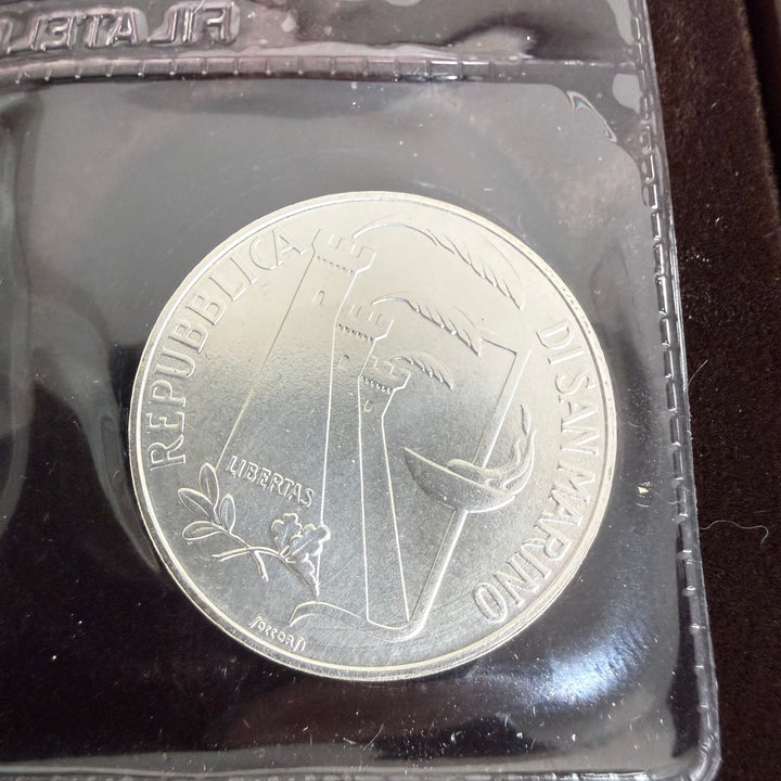 Moedas de prata República de San Marino XV Jogos Olímpicos de Inverno de Calgary e XXIV Jogos Olímpicos de Seul 1988