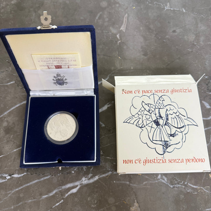 Sølvmønt 10€ Pontificate of His Holiness John Paul II år XXIV 2002