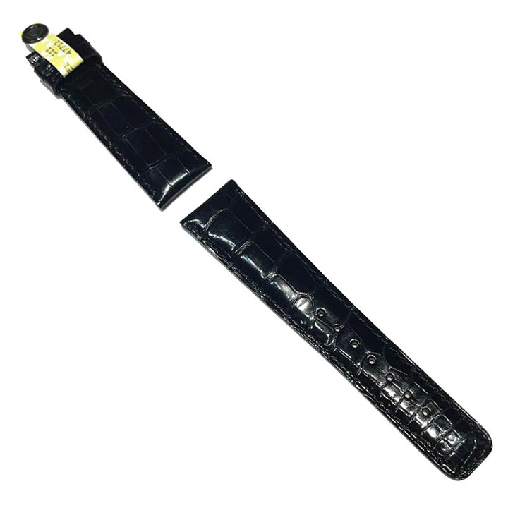 Standardowe błyszczące czarne paski ze skóry aligatora IWC 22/18 do klamry Ardiglione IWA47712