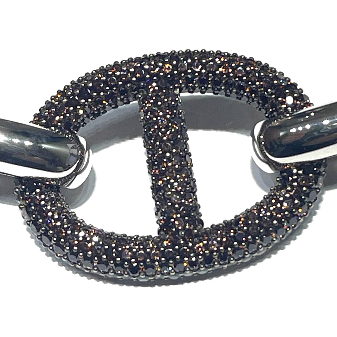 Sidalo rannekoru Maglia Marina hopea 925 kuutio zirkonia ruskea M-4442-BW