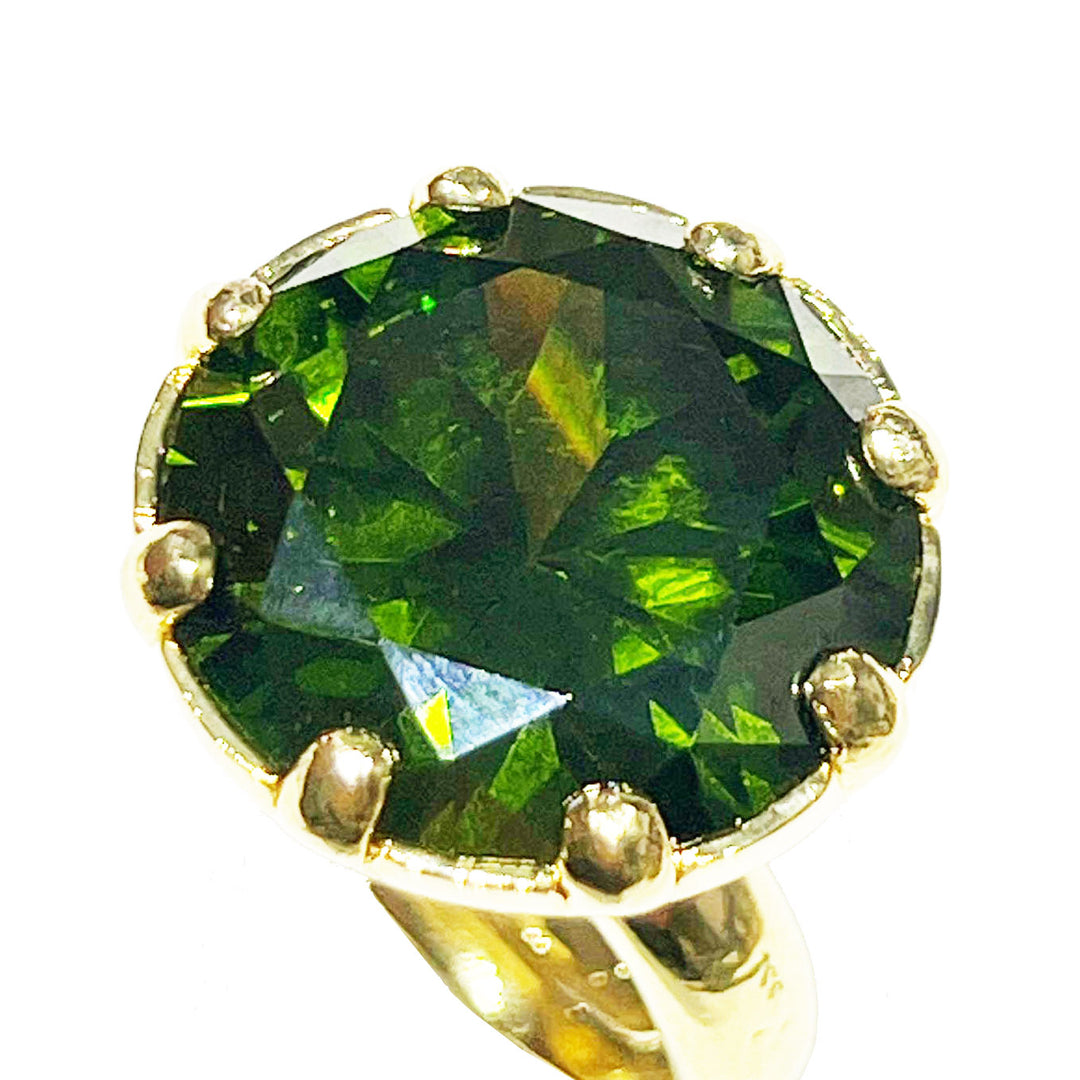 Δαχτυλίδι Federica Rossi Cocktail μπρονζέ φινίρισμα PVD 18 καρατίων χρυσό πράσινο κρύσταλλο FR.AN.01