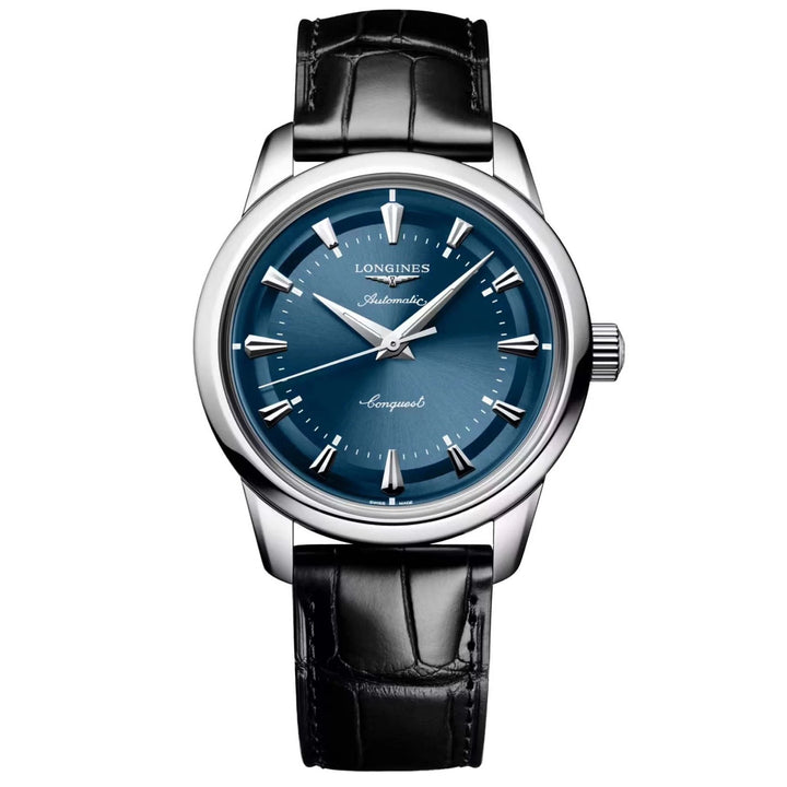 Longines Conquest Heritage 38 mm blaue Automatikuhr aus Stahl L1.649.4.92.2,