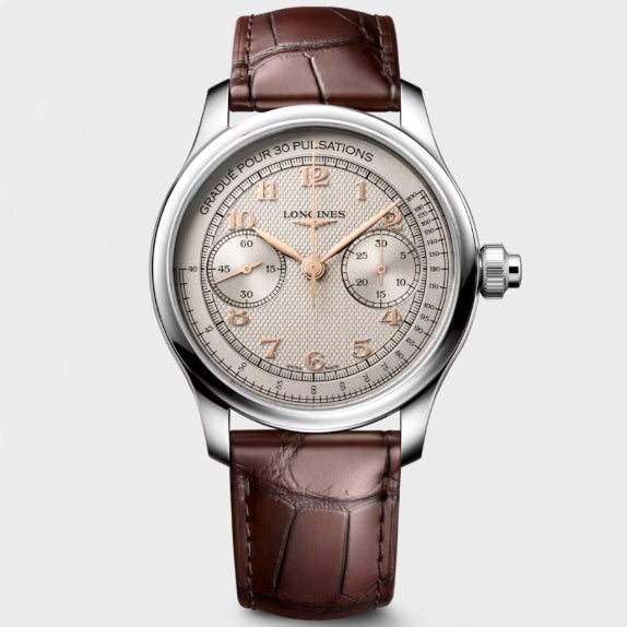 Longines ur Master Collection Chrono Monopusher 41mm elfenben manuelt stål L2.960.4.78.2