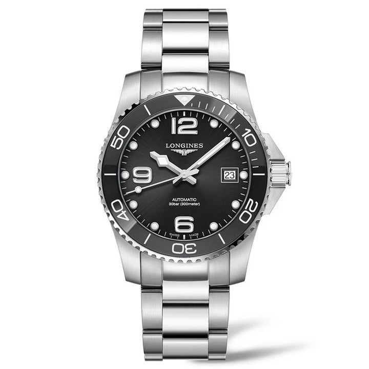 Longines Hydroconquest 39mm černé automatické ocelové hodinky