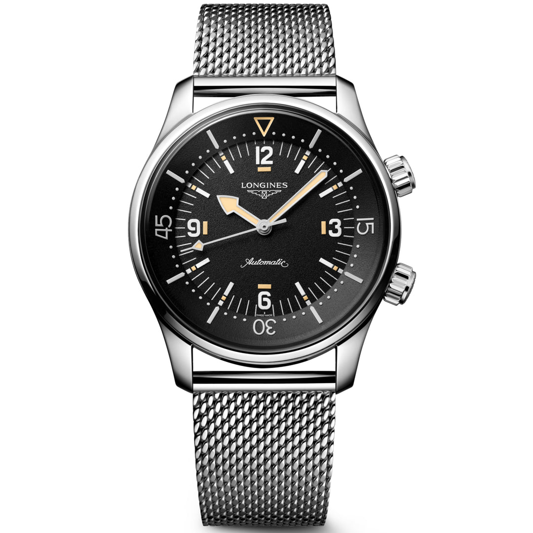 Reloj Longines Legend Diver 59 42mm negro automático acero L3.795.4.59.9