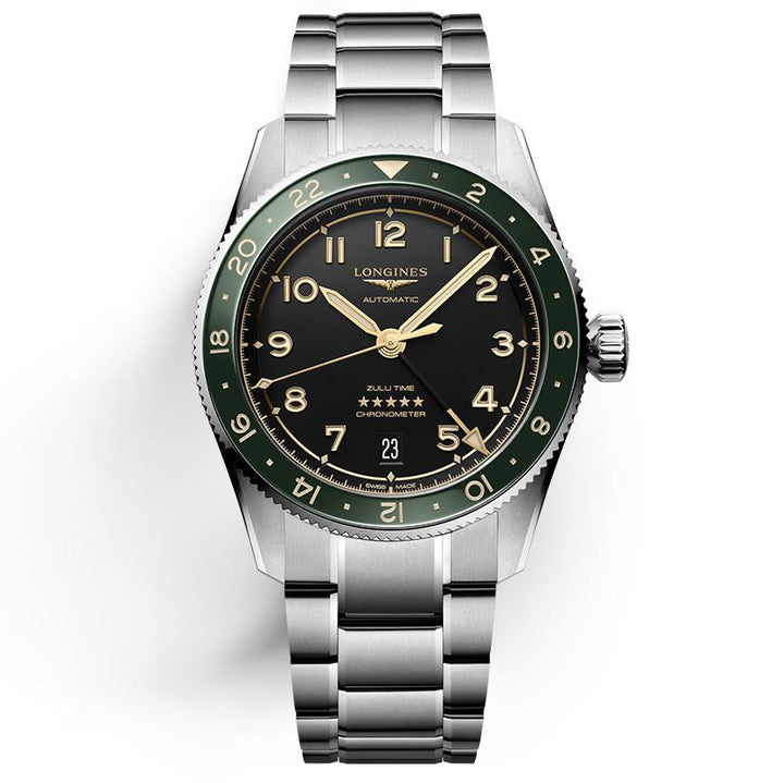 Longines orologio Spirit Zulu Time 39mm antracite automatico acciaio L3.802.4.63.6