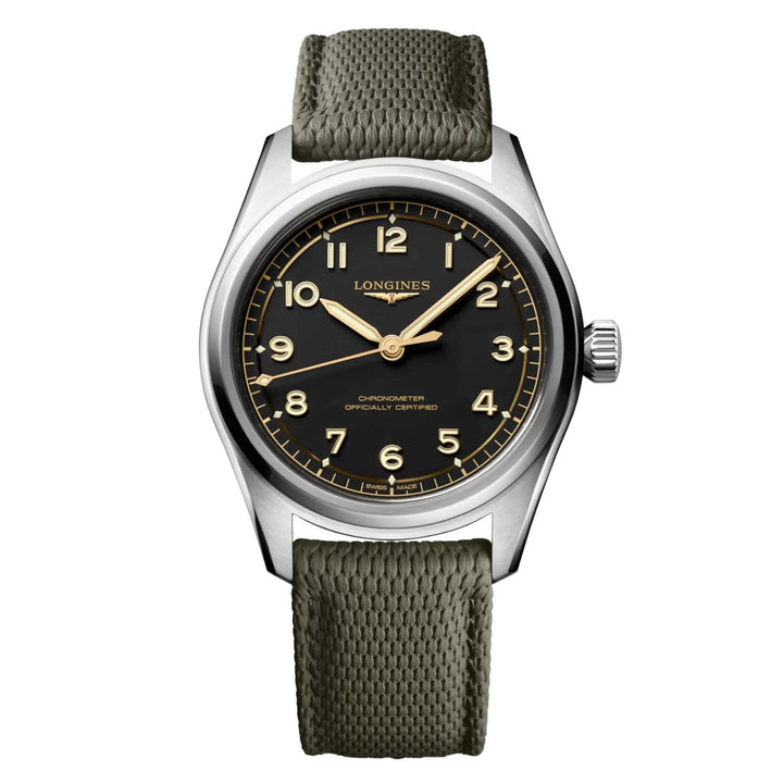 Longines Spirit Pilot 39mm ceas automat din oțel negru L3.809.4.53.9