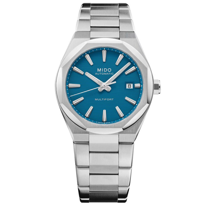 Mido hodinky Multifort 8 One Crown tyrkysová 40mm automatická ocel M055.507.11.041.00