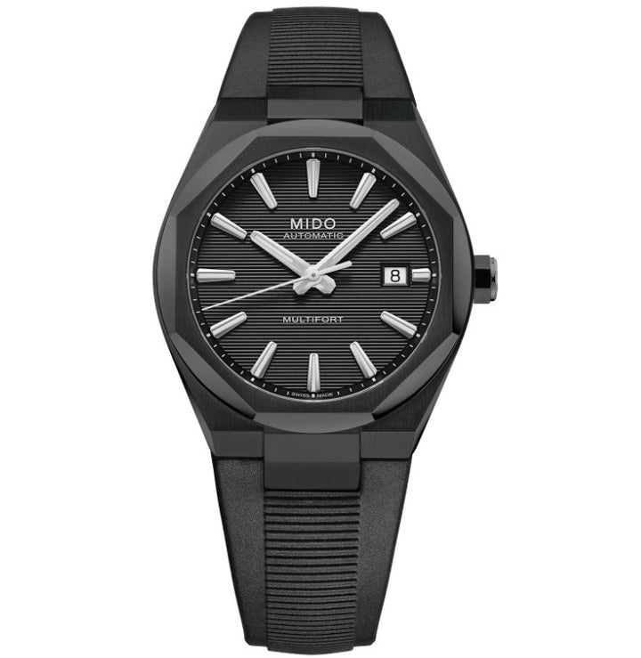 Mido klocka Multifort 8 One Crown svart 38 x 40 mm automatisk svart stål PVD finish svart M055.507.37.051.00