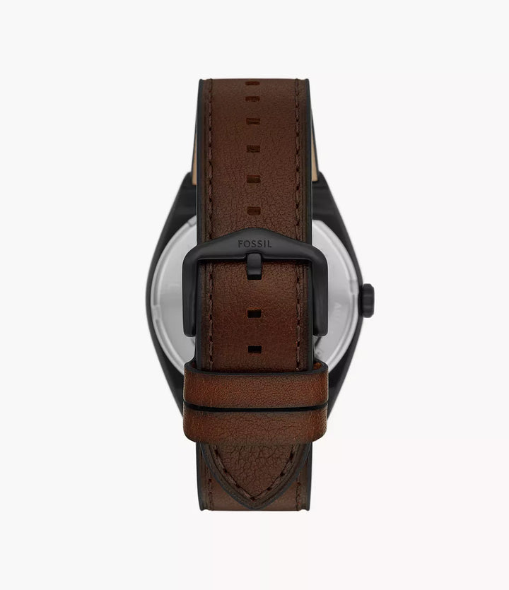 Hodinky Fossil Everett 42mm černá automatická ocel černá PVD úprava ME3207