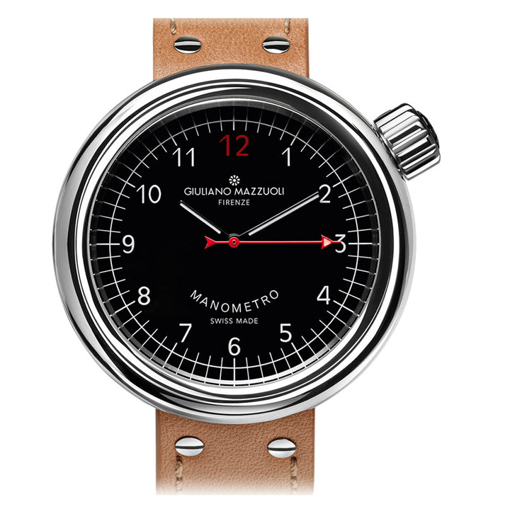 Giuliano Mazzuoli Manométer óra 45mm fekete automata acél MRP02N