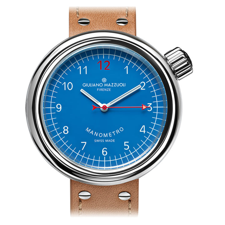 Giuliano Mazzuoli óra Manométer 45mm kék automata acél MRP03N