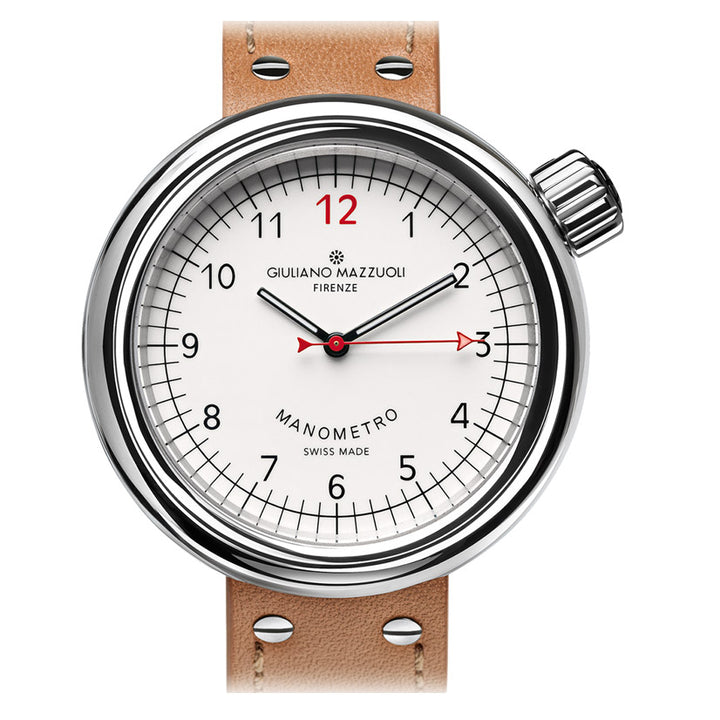 Giuliano Mazzuoli Manométer óra 45mm fehér automata acél MRP05N