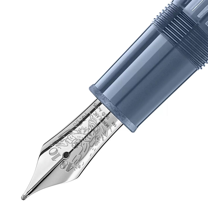 Pluma estilográfica Montblanc Meisterstück Glacier LeGrand punta azul M 129393