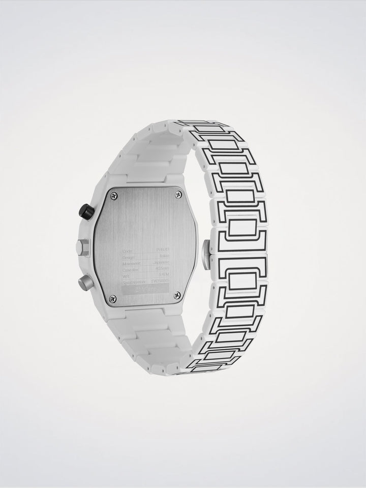 D1 Milano Wit Schets Polychrono 40,5 mm D1-PHBJ13