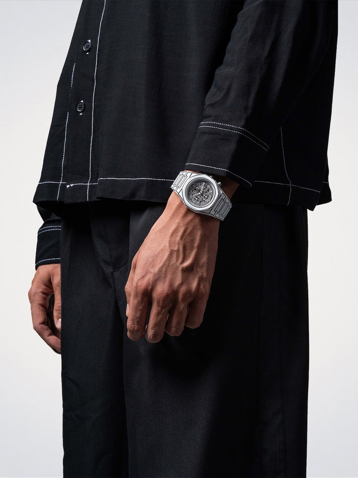 D1 Milano Wit Schets Polychrono 40,5 mm D1-PHBJ13
