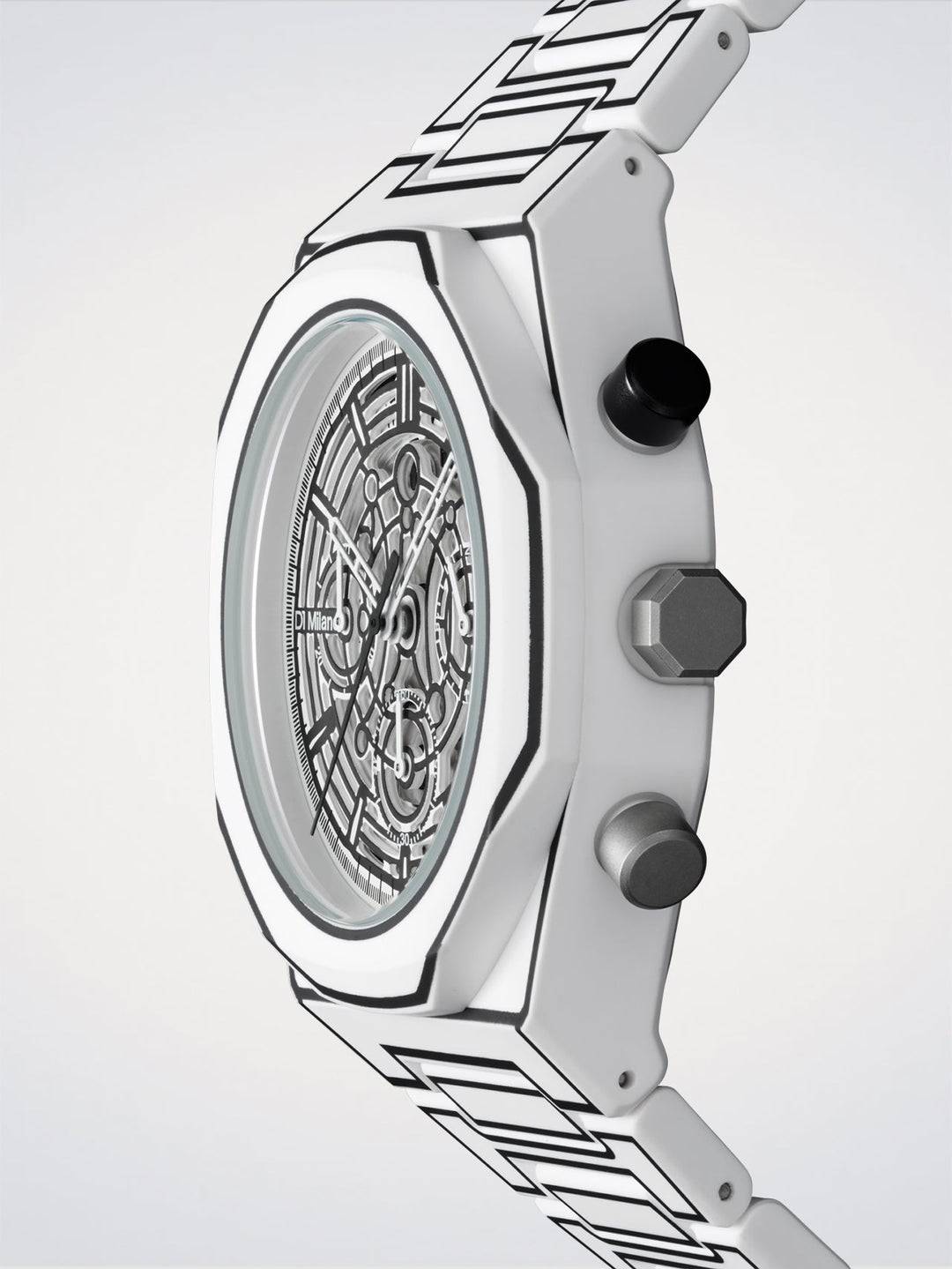 D1 Milano Wit Schets Polychrono 40,5 mm D1-PHBJ13