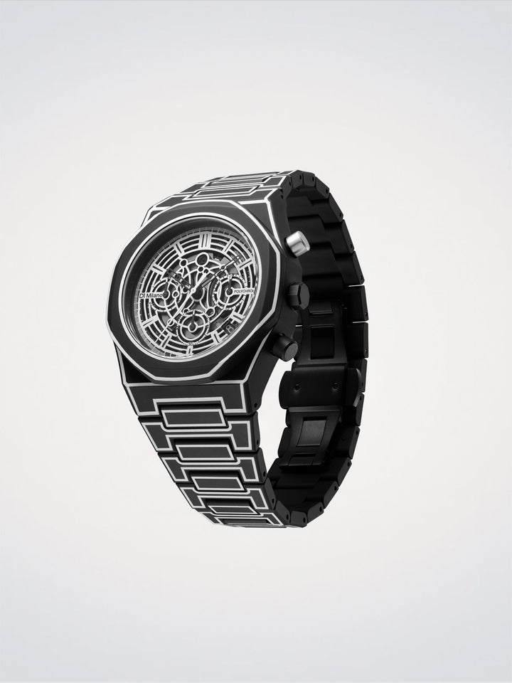 D1 Milano Μαύρο Σκίτσο Polychrono 40,5 mm D1-PHBJ14