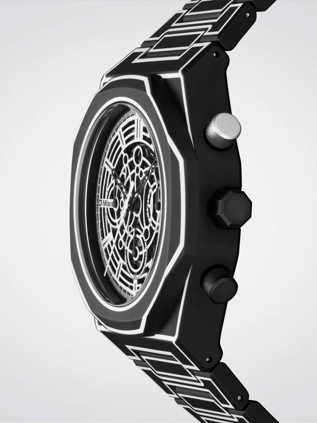 D1 Milano Μαύρο Σκίτσο Polychrono 40,5 mm D1-PHBJ14