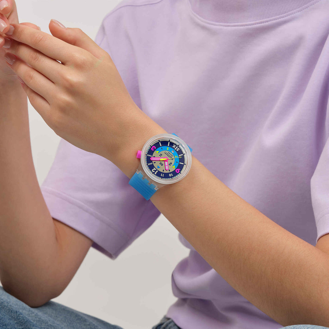 Swatch orologio NEON HIELO Originals Big Bold 47mm SB01K400