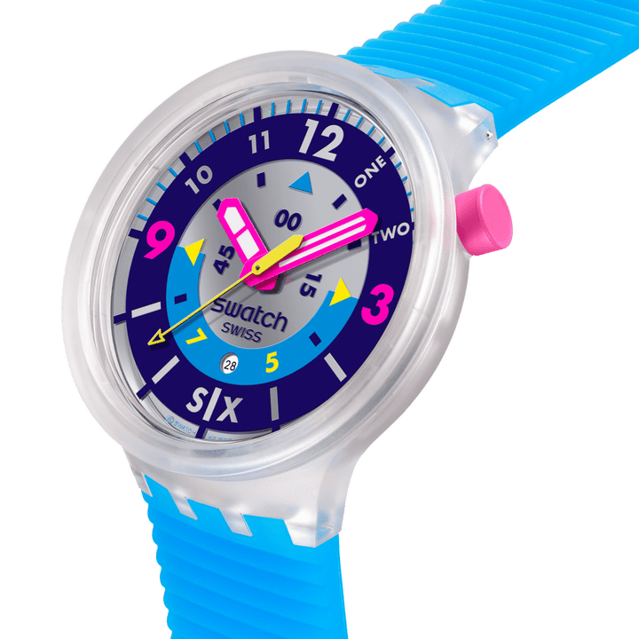 Swatch orologio NEON HIELO Originals Big Bold 47mm SB01K400