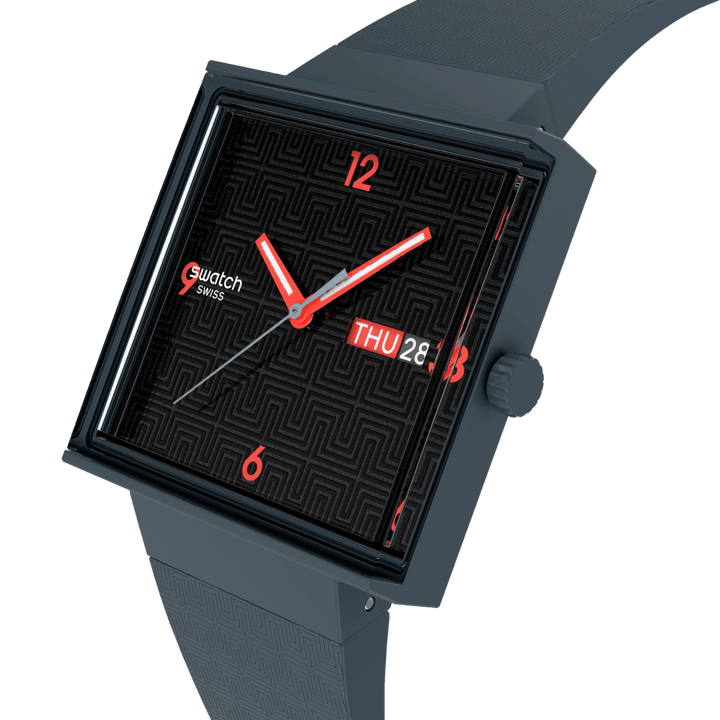 Relógio Swatch SQUARED OFF Originais E se? 42mm SO34M701